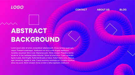 Fluid Neon Pink & Blue 3D Tubular Abstract Background