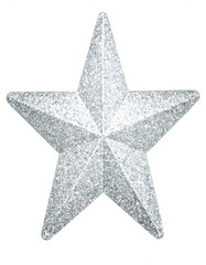 Obraz premium Silver Glitter Star Decoration, Isolated Background