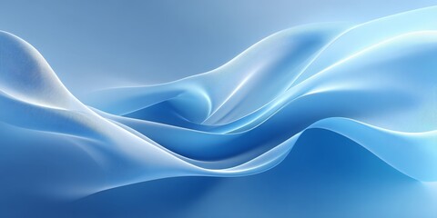 Fototapeta premium This image features abstract blue waves with smooth and elegant curves, creating a modern and artistic visual effect.
