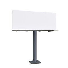Isolated blank outdoor advertising billboard on a sturdy stand, providing a clean white canvas for custom message display, brand promotion, or marketing campaign mockups