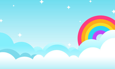Abstract kawaii Colorful Sky rainbow background. Soft gradient pastel Comic graphic. Concept for children and kindergartens or presentation