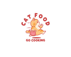 cat food go cooking illustration