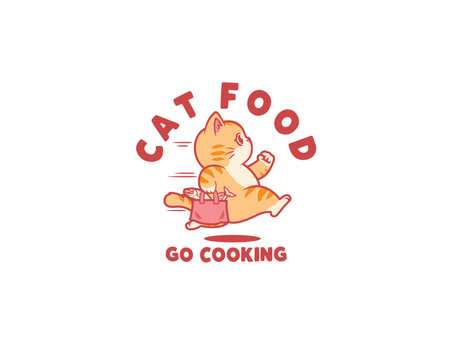 cat food go cooking illustration