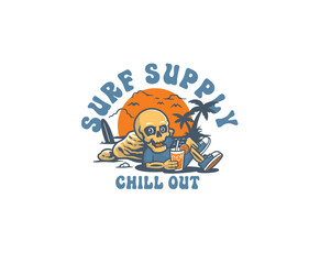 surf supply chill out illustration