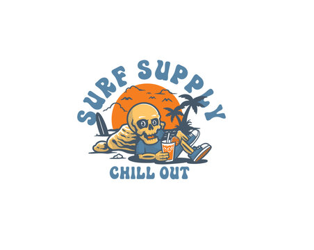 surf supply chill out illustration