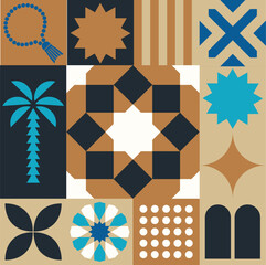 Islamic Decorative Tiles With Palm