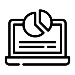 icon laptop with style outline