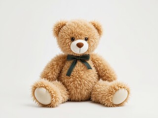 Obraz premium Classic Teddy Bear, Simple White Background for Projects
