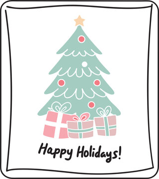 Christmas Vector, Merry Christmas Vector, Christmas Tree Vector