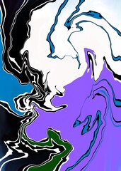 An imaginative illustration featuring a colorful, abstract character.