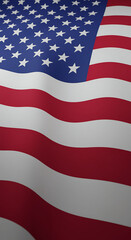 Fototapeta premium Dynamic Depiction of the American Flag A Symbolic Representation of the United States of America and its National Identity
