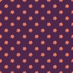 Small Coral Flowers Seamless Purple Background