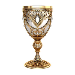 Ornate Decorative Goblet with Golden and Jewel Embellishments