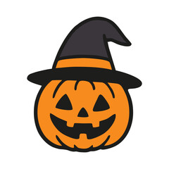 halloween pumpkin with hat