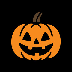 halloween pumpkin on a black