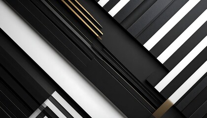 Obraz premium Abstract Black White Gold Design.