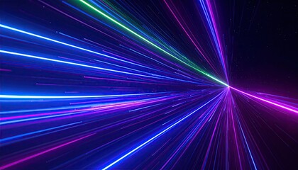 Fast Moving Abstract Light Paths with Electric Color Bursts
