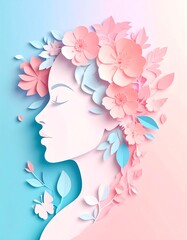 Floral profile of a woman
