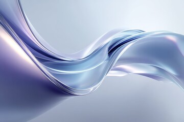 An abstract design featuring smooth, flowing waves in soft blue and purple tones, creating a modern and artistic visual effect.