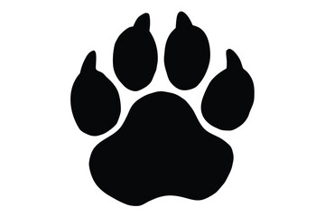 Lion paw print silhouette vector, animal paw print vector illustration