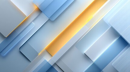 Obraz premium A modern abstract design featuring blue and yellow geometric shapes, creating a sleek and futuristic visual effect.