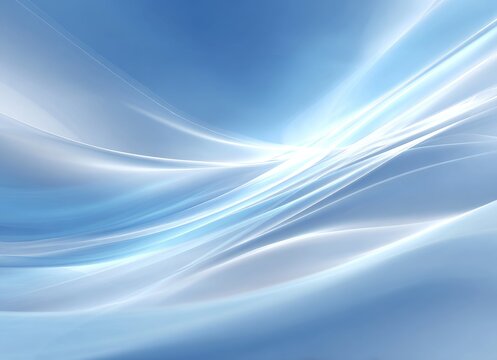 This image features abstract light blue waves with smooth flowing lines, creating a calm and elegant visual effect suitable for modern design.