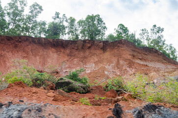 Landslide in a hilly area