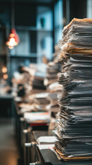 Administrative Work Overload with Stacks of Paper