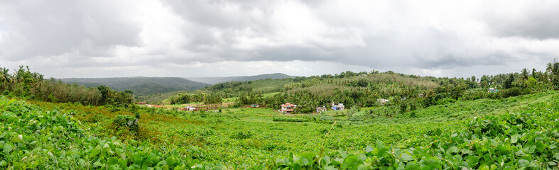 Pictureque view of the hills and valleys of Vilakkannur in Kerala, India