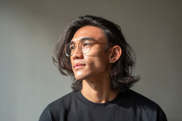 ai wearing glasses reminiscent of human names embodies confidence creating strong and engaging presence