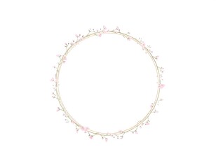 Delicate floral circle frame