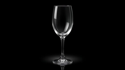 Elegant wine glass glowing with reflections, isolated on a dark and sophisticated backdrop.