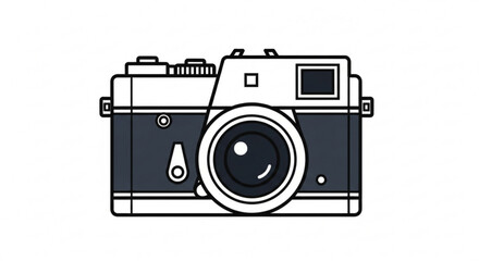 Vintage camera illustration for photography enthusiasts and retro design projects and creative visual content