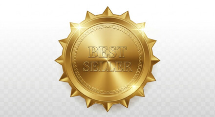 Best seller gold seal award badge vector graphic for product promotion and marketing success design