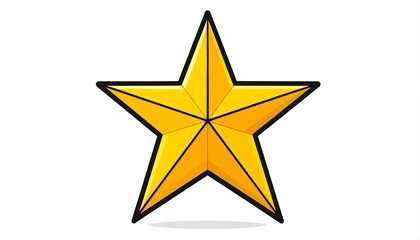 Obraz premium A vibrant, gold star design with a three-dimensional effect against a plain white background.