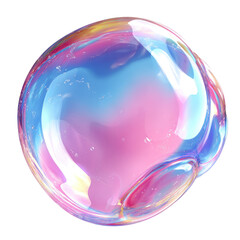 Fototapeta premium Soap Bubble Colorful Isolated on White PNG