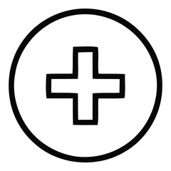 Obraz premium Medical Cross Icon – Health and First Aid Illustration