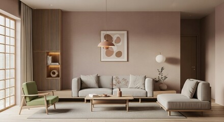 Elegant living room interior design showcasing modern furniture