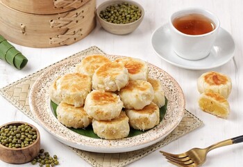 Bakpia is a flat round cake made from baked flour dough, originating from China (originally Tou Luk Pia), and is popular in Indonesia as a typical Yogyakarta souvenir.