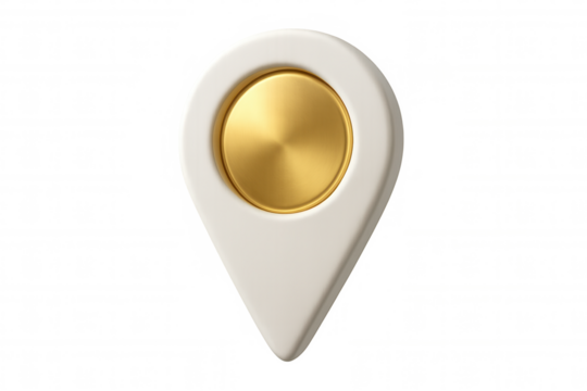 3d map pointer with gold center indicating location on a transparent background, ideal for travel and navigation concepts
