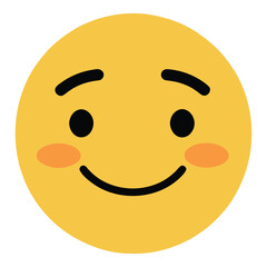 Fototapeta premium Smiling Face Emoji Vector Icon