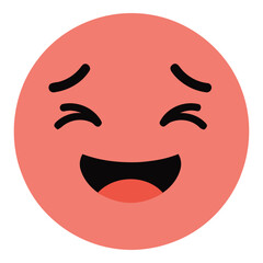 Obraz premium Happy Laughing Emoji Face Vector Illustration