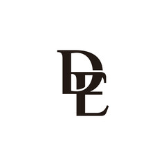 Obraz premium letter de simple linked overlapping capital logo vector