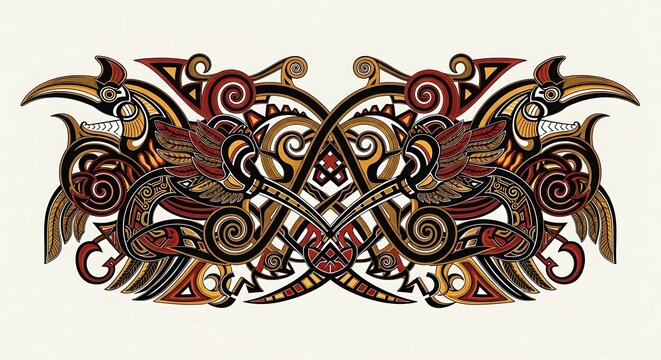 Viking Art Ornament with Raven and Knot