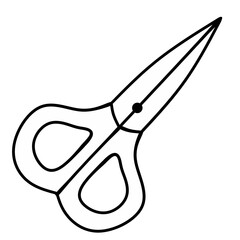 Line scissors on white background