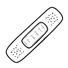 Line art Bandage isolated on white