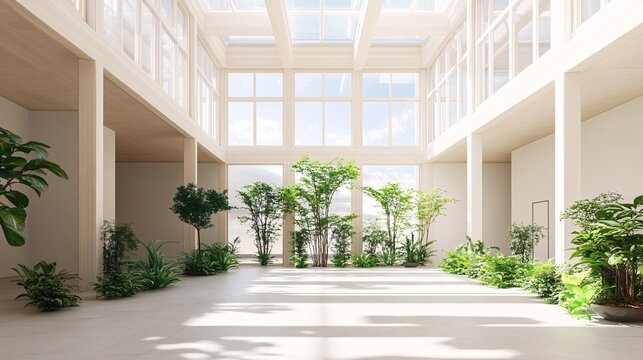 Atrium for Open Space and Architecture - Isolated on White Background