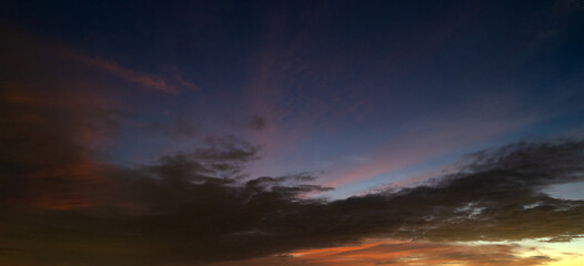 Sunrise sky with clouds. Sunset Sky on Twilight in the Evening with Sunset. Cloud Nature Sky Backgrounds. Dusk clouds.