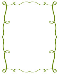 Green aesthetic coquette frame illustration.