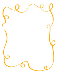 Yellow aesthetic coquette frame border.